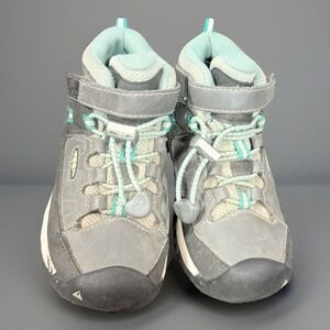 KEEN Mid Waterproof Hiking Boots Toddler 9- Steel Grey/mint Green